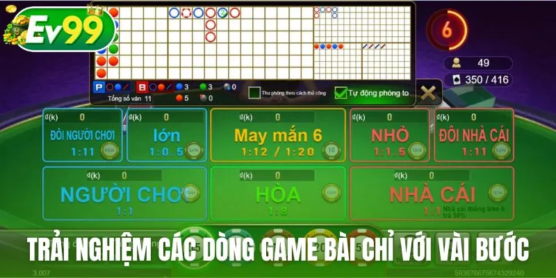 Trải nghiệm nhanh các dòng game bài chỉ với vài bước đơn giản